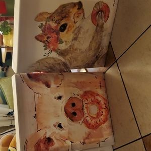 Animal canvas pictures set of 3